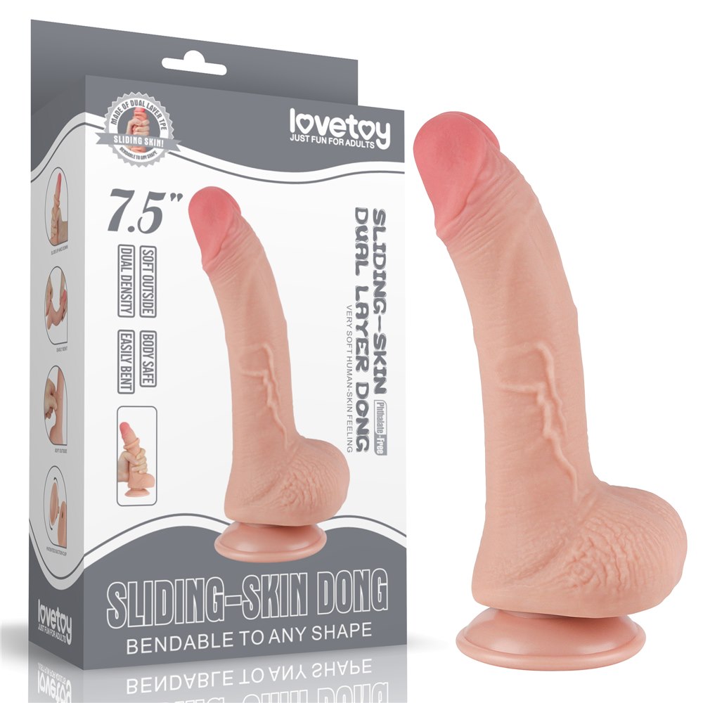 DILDO 7.5'' SLIDING SKIN DUAL LAYER DONG FLESH