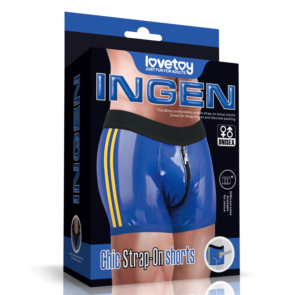 CHIC STRAP-ON SHORTS (32 - 35 CALI W PASIE) NIEBIESKI
