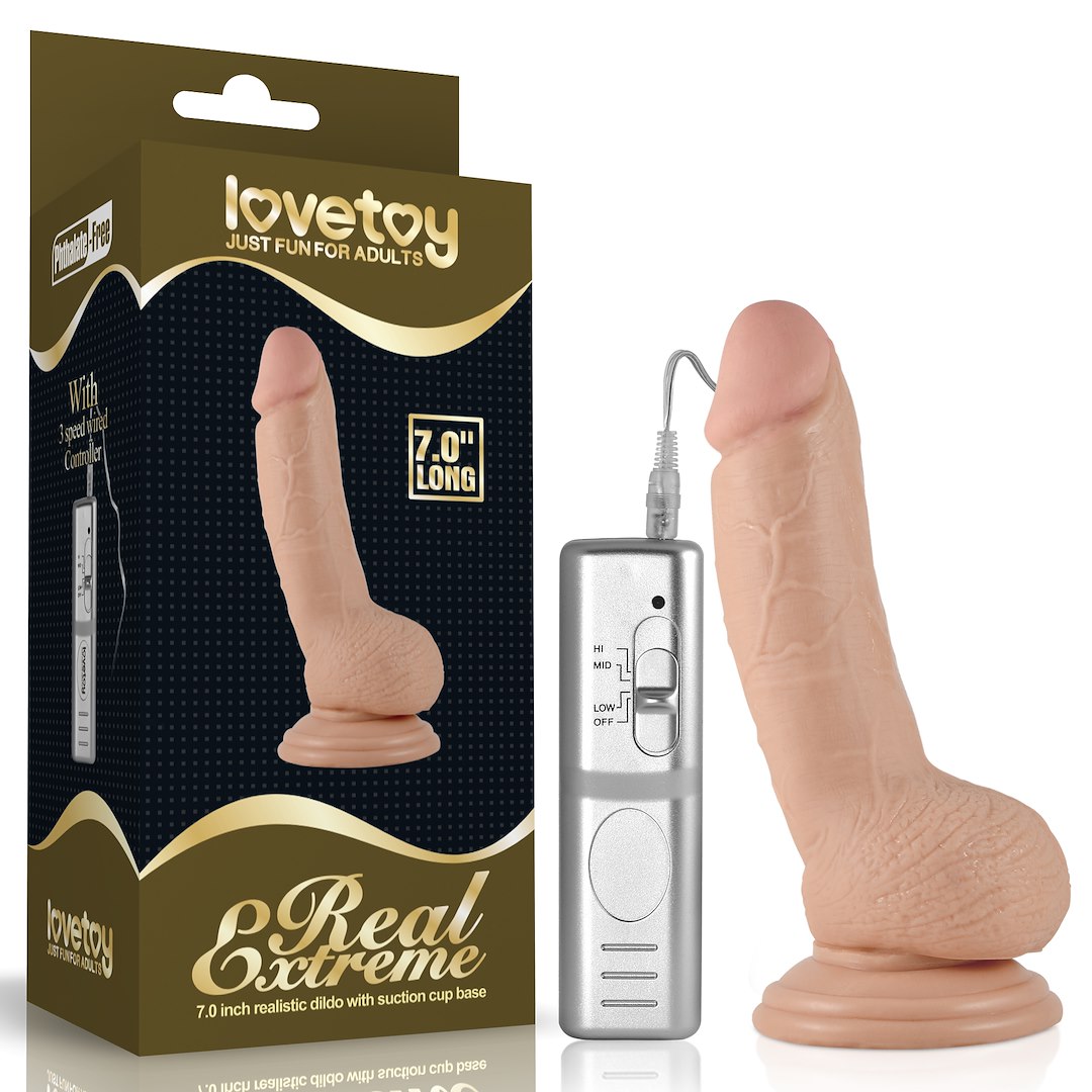 WIBRATOR 7" REAL EXTREME DILDO VIBRATING