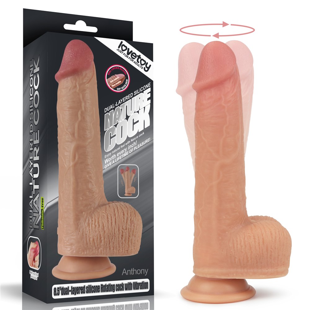 WIBRATOR 8.5" DUAL LAYERED SILICONE ROTATING ANTHONY