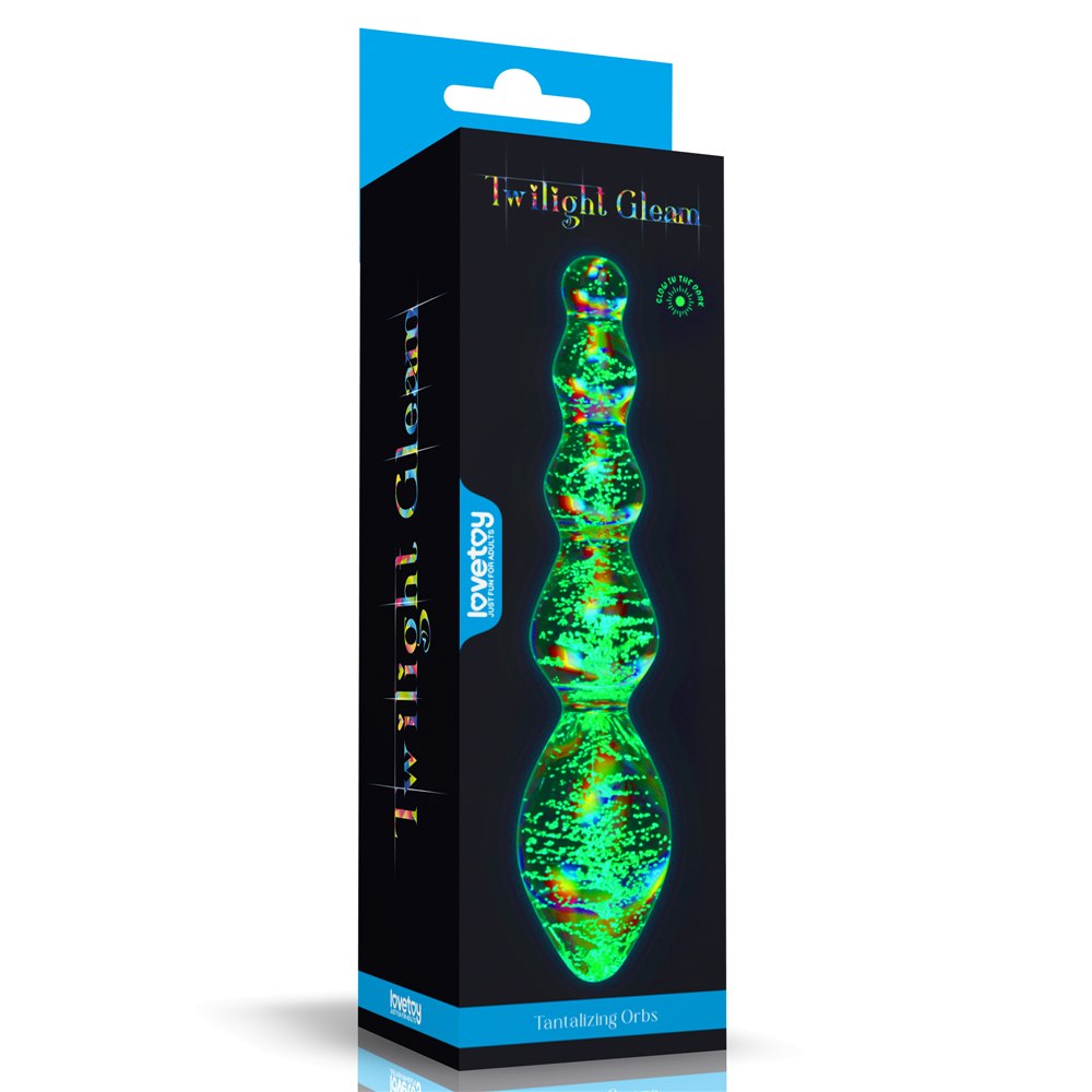 DILDO GLOW-IN-THE-DARK TWILIGHT GLEAM GLASS