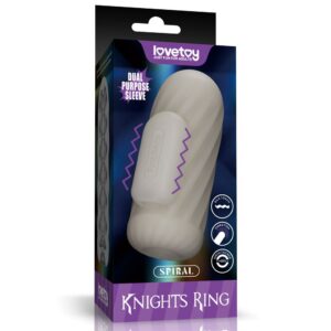 MASTURBATOR KNIGHTS RING VIBRATING DUAL PURPOSE SLEEVE-SPIRAL