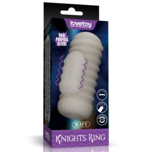 MASTURBATOR KNIGHTS RING VIBRATING DUAL PURPOSE SLEEVE-WAVY