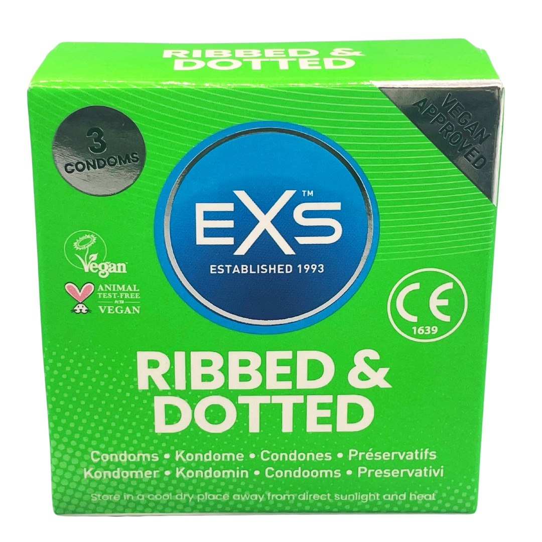 PREZERWATYWY 3 SZT. EXS RIBBED AND DOTTED