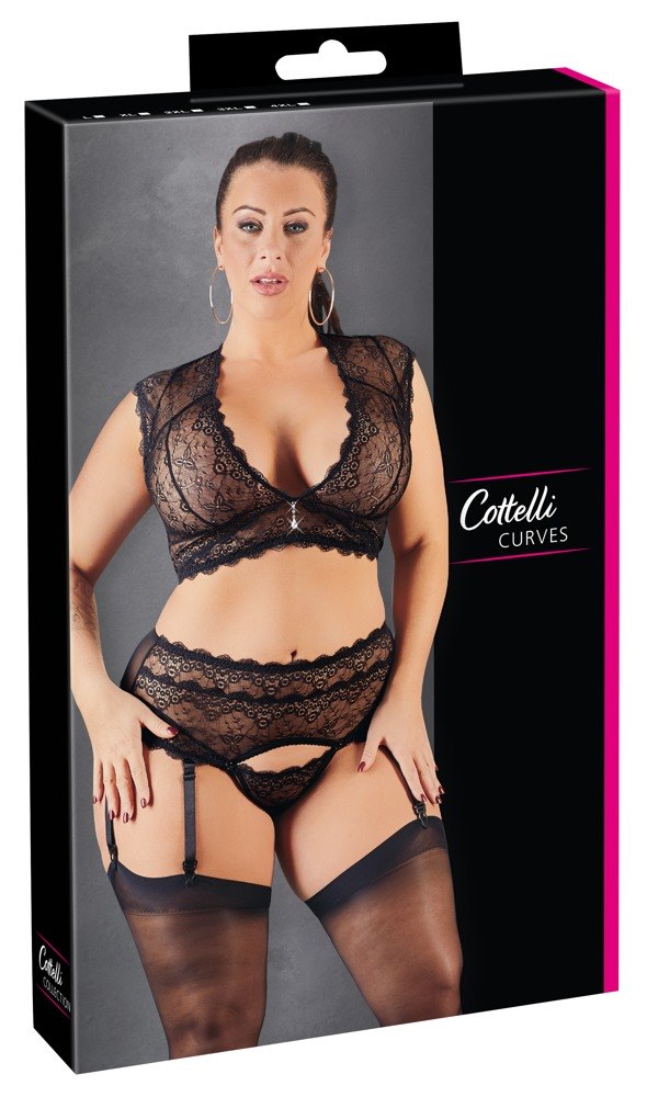 ZESTAW LACE SET BLACK 4XL