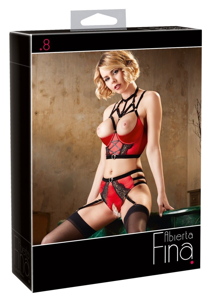 ZESTAW SHELF BRA SET RED 85B/L