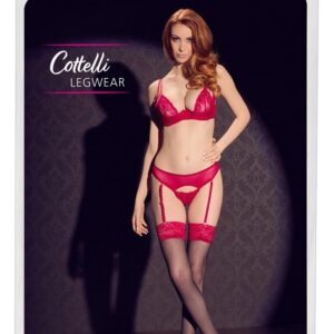 POŃCZOCHY STOCKINGS BLACK/RED 8