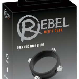 PIERŚCIEŃ REBEL COCK RING W STUDS