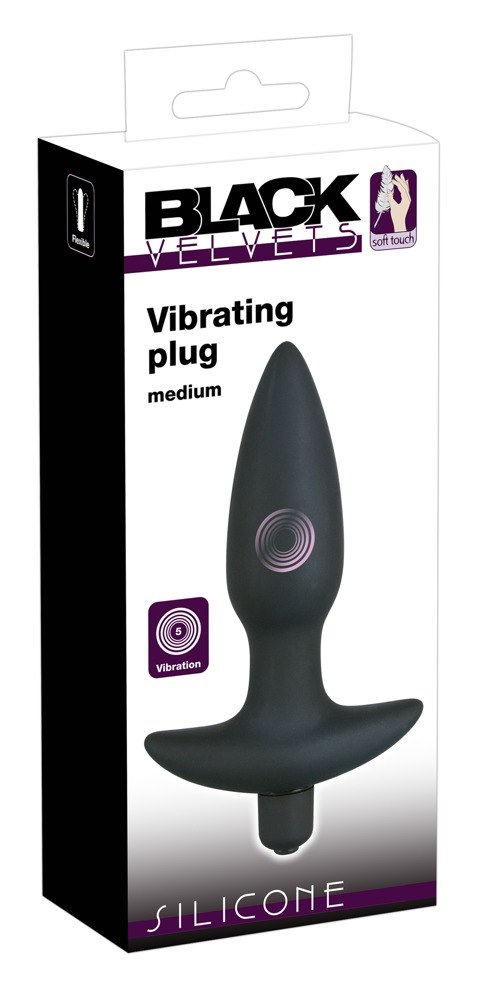 KOREK ANALNY BLACK VELVET VIBR.MEDIUM PLUG