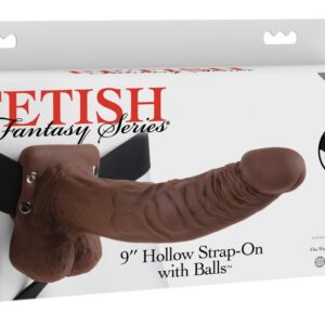 9" HOLLOW STRAP-ON WITH BALLS