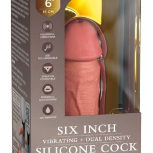 6" VIBRATING + DUAL DENSITY SILICONE COCK