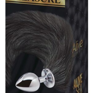 KOREK ANALNY ALIVE BLACK&WHITE FOX TAIL M